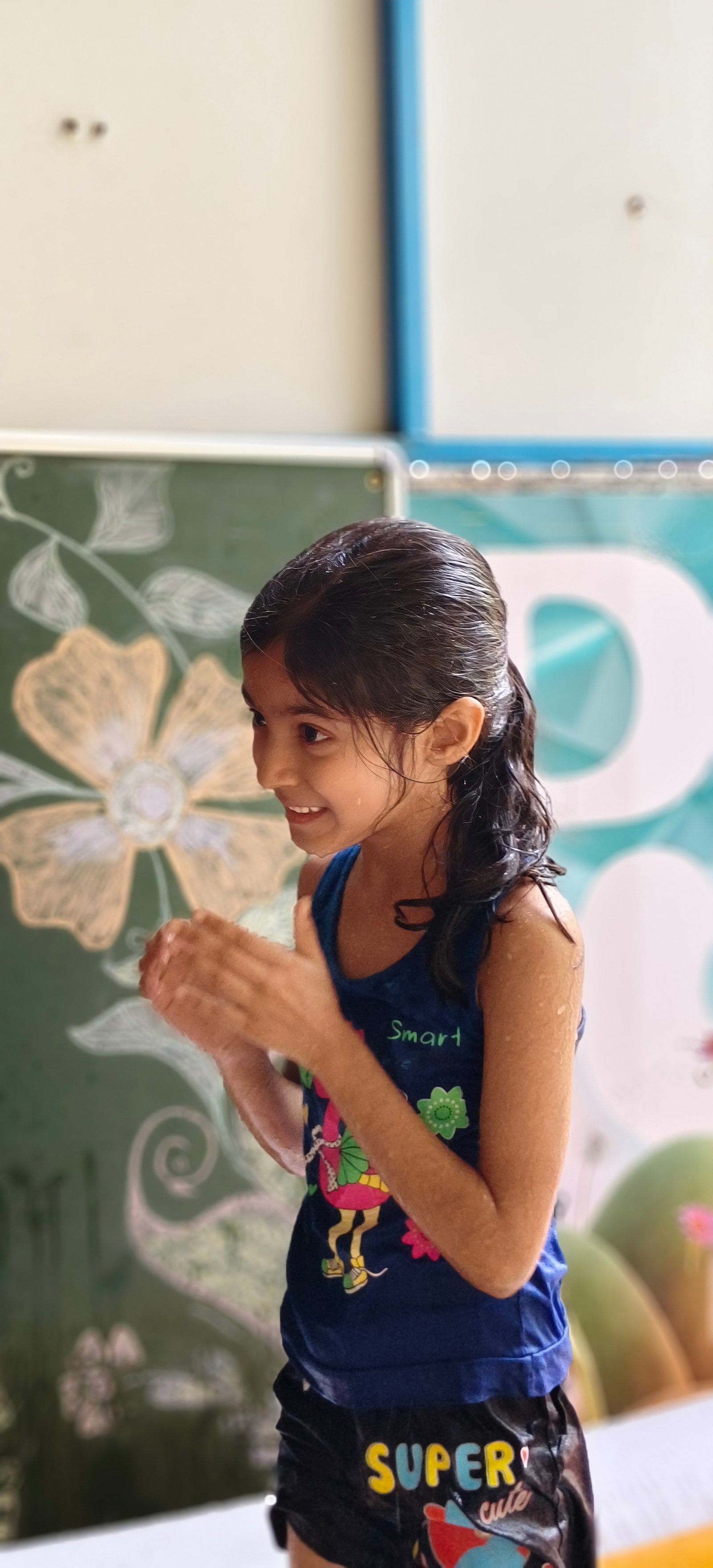 A child taking part in a hands-on learning activity